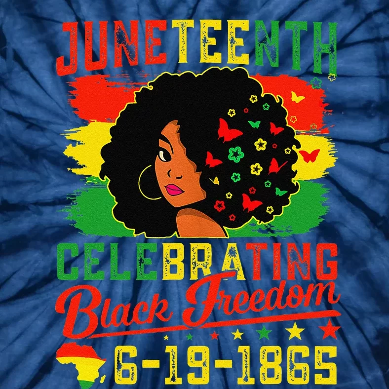 Celebrating Juneteenth Freedom 1865 Emancipation Black Women Tie-Dye T-Shirt