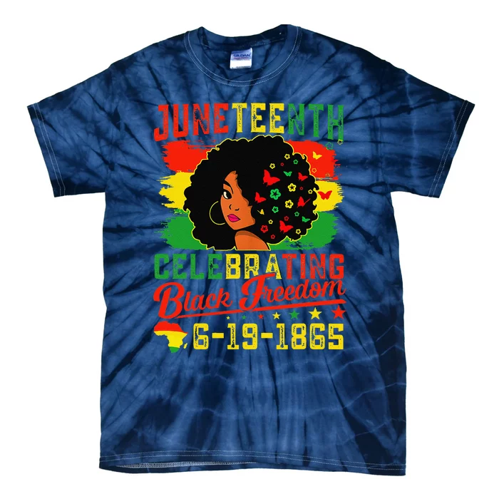 Celebrating Juneteenth Freedom 1865 Emancipation Black Women Tie-Dye T-Shirt