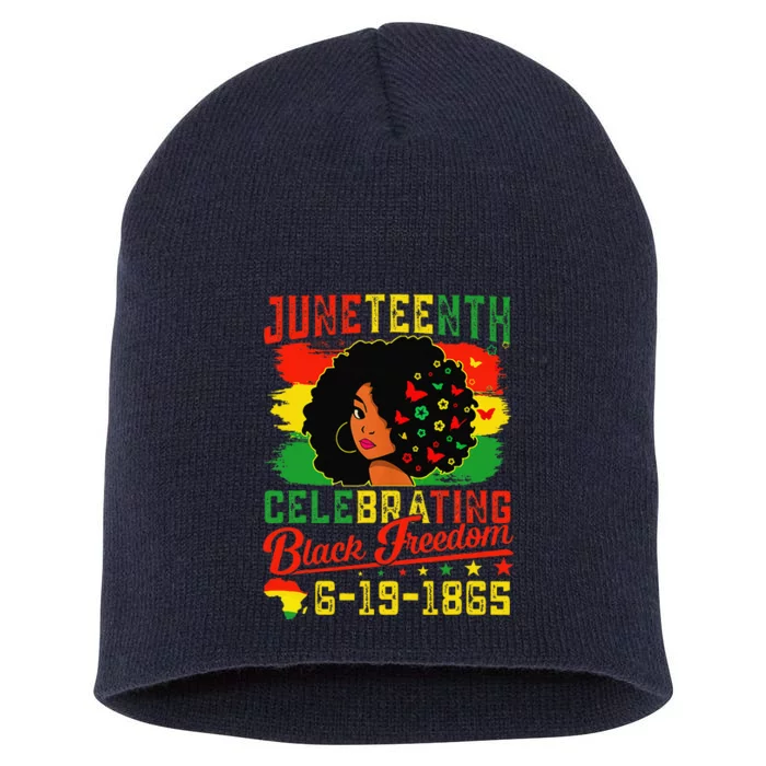 Celebrating Juneteenth Freedom 1865 Emancipation Black Women Short Acrylic Beanie