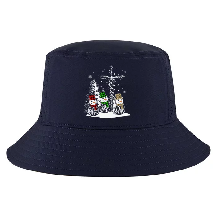 Christmas Jesus Faith Hope Love Snowman Christian Xmas Funny Cool Comfort Performance Bucket Hat