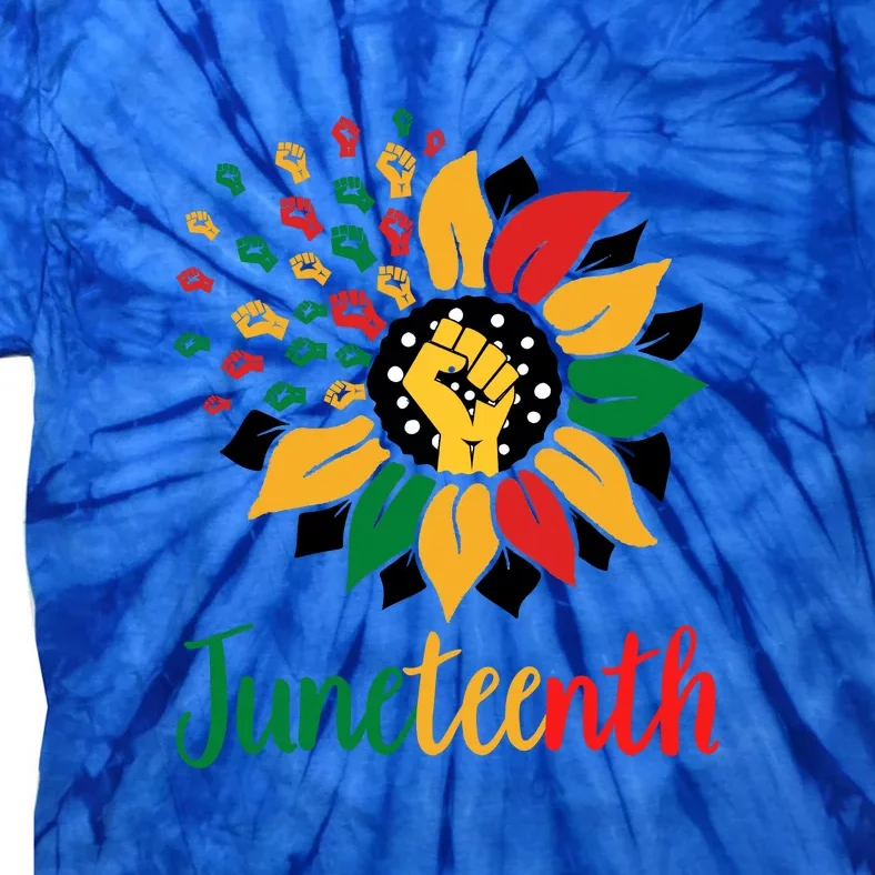 Celebrating Juneteenth Flower Fist Gift African Pride Tie-Dye T-Shirt