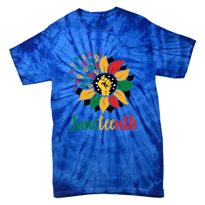 Celebrating Juneteenth Flower Fist Gift African Pride Tie-Dye T-Shirt