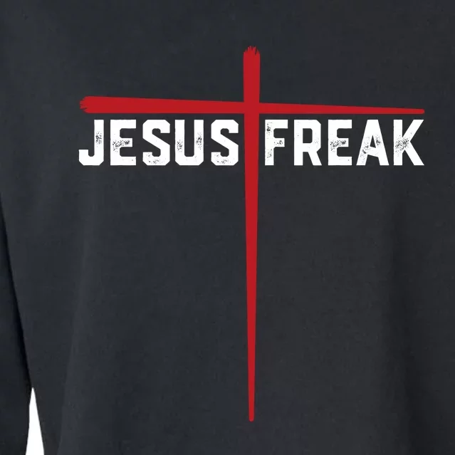 Christian Jesus Freak Red Cross Cropped Pullover Crew