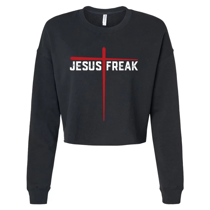 Christian Jesus Freak Red Cross Cropped Pullover Crew