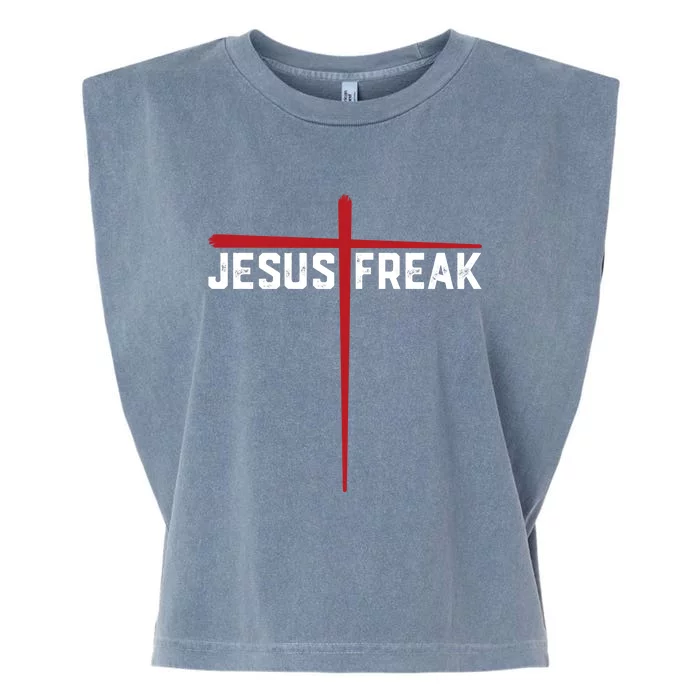 Christian Jesus Freak Red Cross Garment-Dyed Women's Muscle Tee