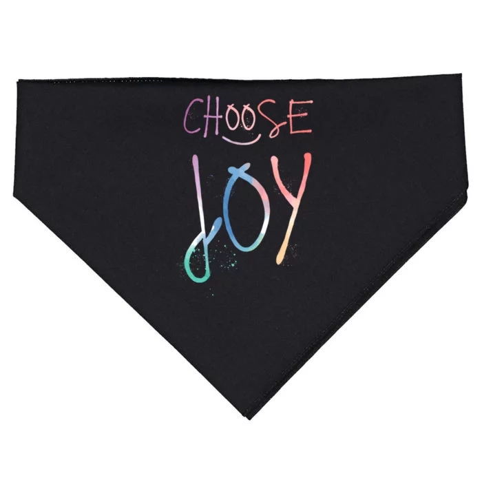 Choose Joy Gift Happy Motivational Gift USA-Made Doggie Bandana