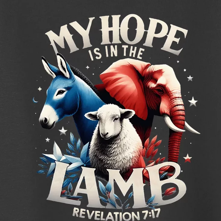 Christian Jesus God Elephant Donkey My Hope Is In The Lamb Toddler T-Shirt