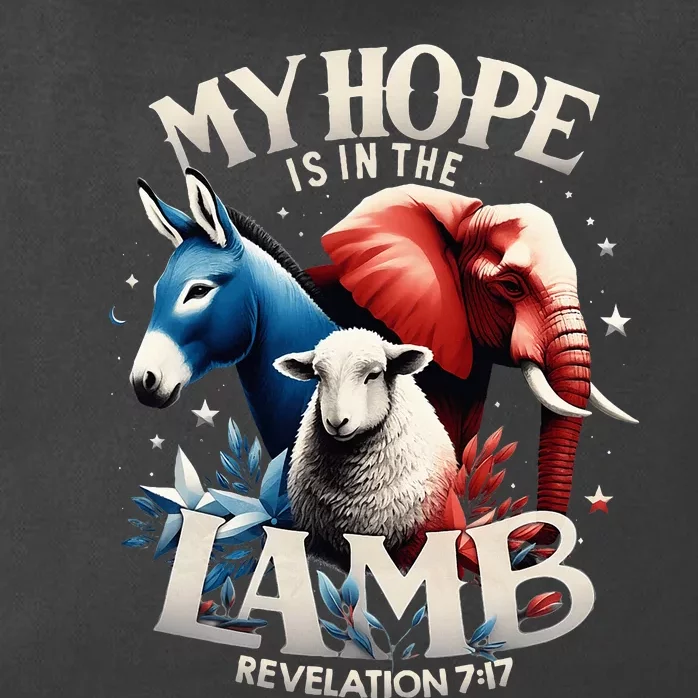 Christian Jesus God Elephant Donkey My Hope Is In The Lamb Zip Tote Bag