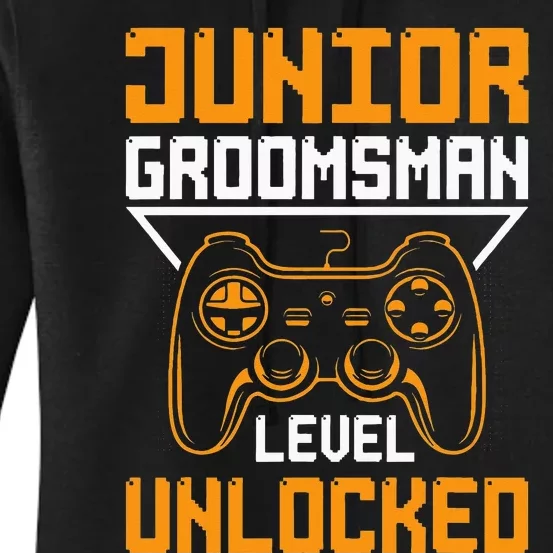 Cute Junior Groomsman Gaming Wedding Party Jr Gift Women's Pullover Hoodie