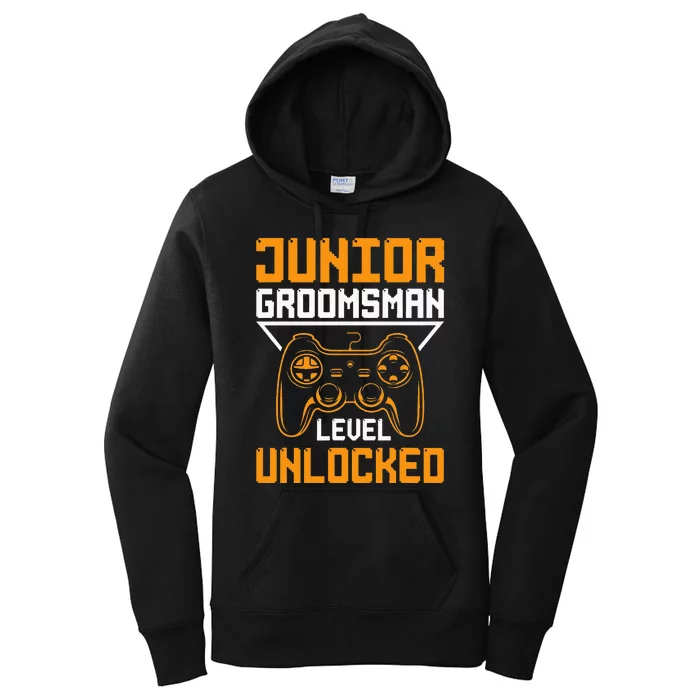 Cute Junior Groomsman Gaming Wedding Party Jr Gift Women's Pullover Hoodie