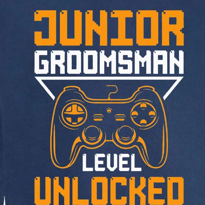 Cute Junior Groomsman Gaming Wedding Party Jr Gift Garment-Dyed Sweatshirt