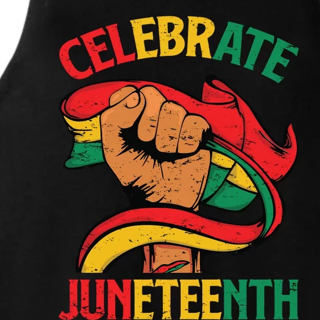 Celebrate Juneteenth Graphic Ladies Tri-Blend Wicking Tank