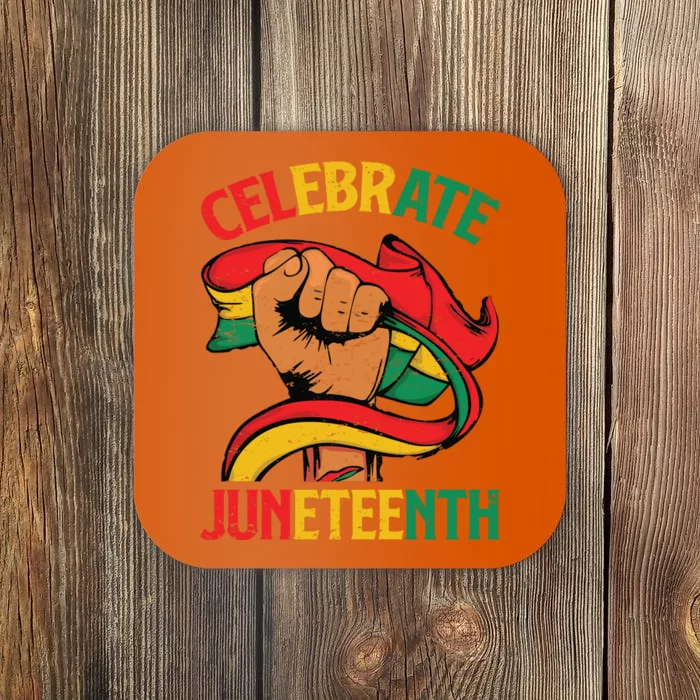 Celebrate Juneteenth Graphic Coaster