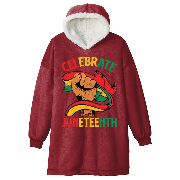 Celebrate Juneteenth Graphic Hooded Wearable Blanket