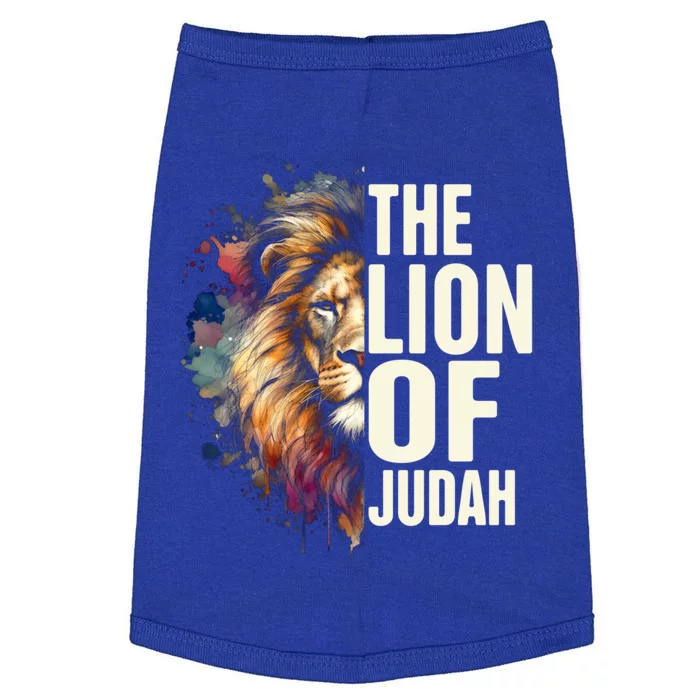 Christian Jesus God Bible Verse Yeshua The Lion Of Judah Gift Doggie Tank