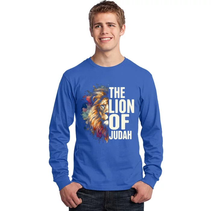 Christian Jesus God Bible Verse Yeshua The Lion Of Judah Gift Tall Long Sleeve T-Shirt