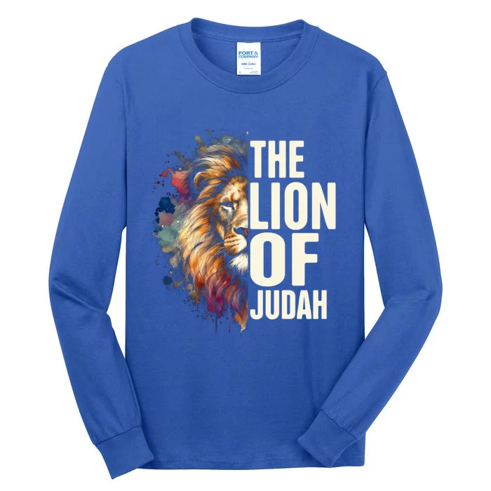 Christian Jesus God Bible Verse Yeshua The Lion Of Judah Gift Tall Long Sleeve T-Shirt