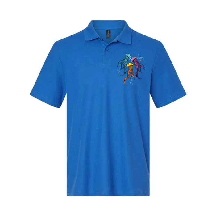 Colorful Jellyfish Gay And Lgbtq Member Gift Softstyle Adult Sport Polo