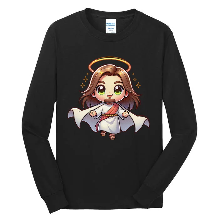 Cute Jesus Hero Christian Church Superhero Faith God Tall Long Sleeve T-Shirt