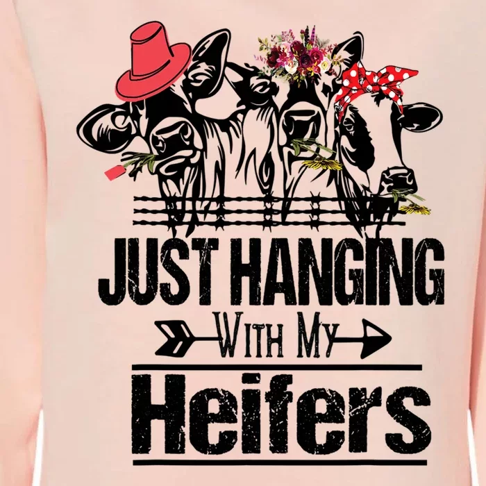 Cow Just Hanging With My Heifers Womens California Wash Sweatshirt