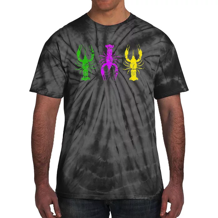 Crawfish Jester Hat Bead New Orleans Mardi Gras Tie-Dye T-Shirt