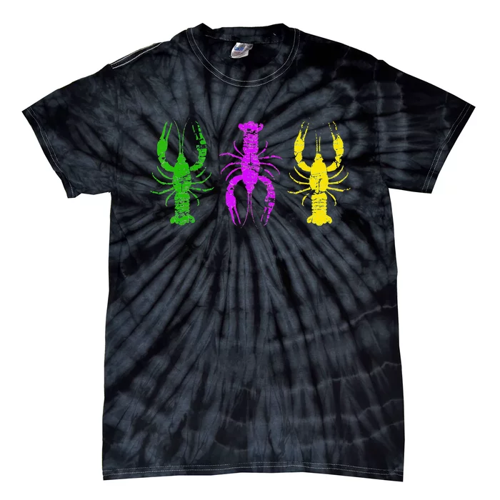 Crawfish Jester Hat Bead New Orleans Mardi Gras Tie-Dye T-Shirt