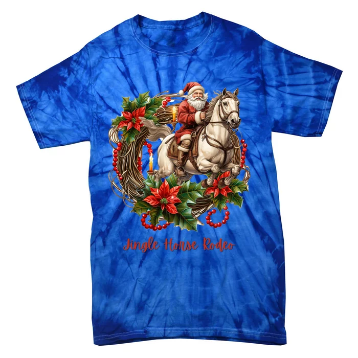 Christmas Jingle Horse Rodeo Winter Funny S Gift Tie-Dye T-Shirt