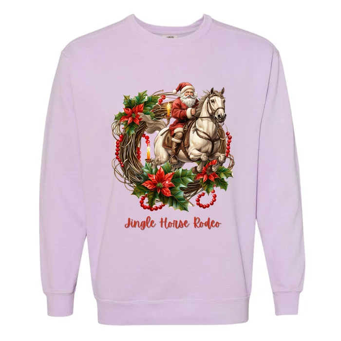 Christmas Jingle Horse Rodeo Winter Funny S Gift Garment-Dyed Sweatshirt