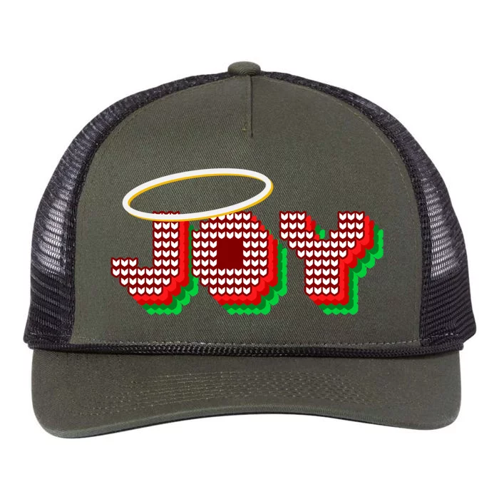 Christmas Joy Halo Xmas Knitted Faith Gift Retro Rope Trucker Hat Cap