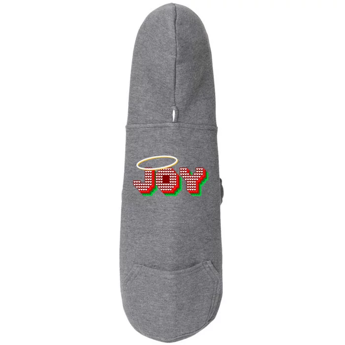 Christmas Joy Halo Xmas Knitted Faith Gift Doggie 3-End Fleece Hoodie