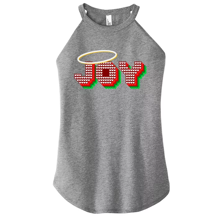 Christmas Joy Halo Xmas Knitted Faith Gift Women’s Perfect Tri Rocker Tank