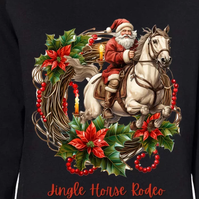 Christmas Jingle Horse Rodeo Winter Funny S Gift Womens California Wash Sweatshirt