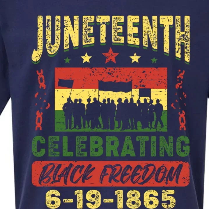 Celebrating Juneteenth Independence Day Black Freedom 1865 Gift Sueded Cloud Jersey T-Shirt