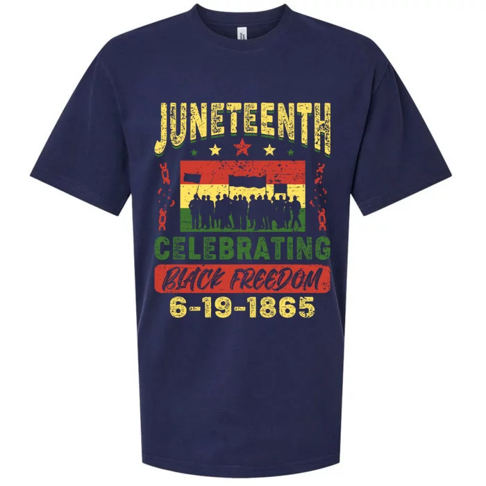 Celebrating Juneteenth Independence Day Black Freedom 1865 Gift Sueded Cloud Jersey T-Shirt