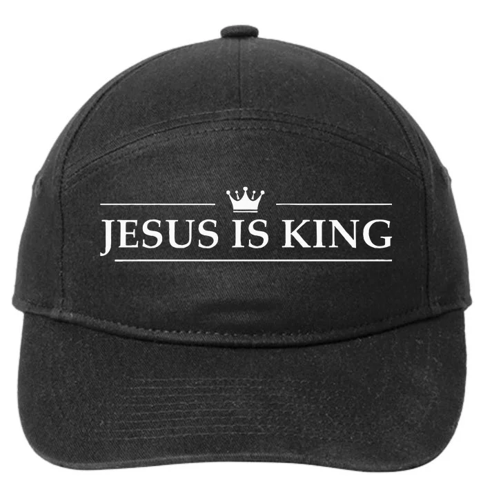 Christian Jesus Is King Design Crown 7-Panel Snapback Hat