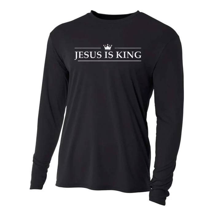 Christian Jesus Is King Design Crown Cooling Performance Long Sleeve Crew