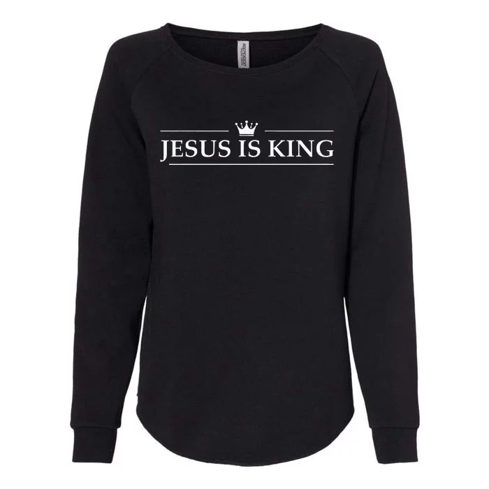 Christian Jesus Is King Design Crown Womens California Wash Sweatshirt