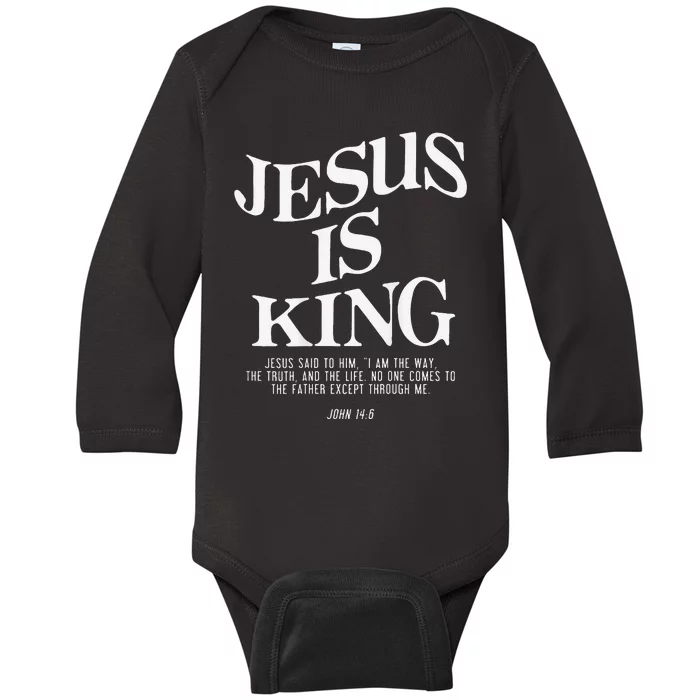 Christian Jesus Is King Baby Long Sleeve Bodysuit