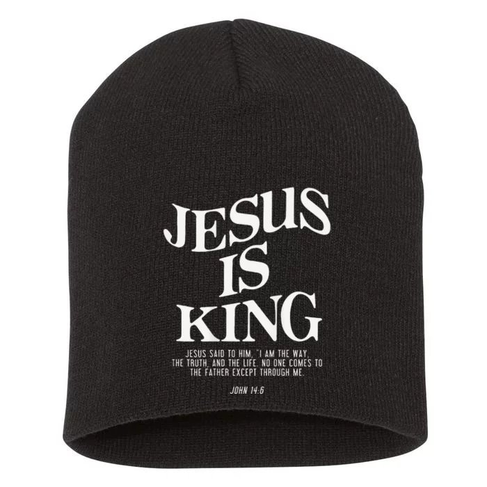 Christian Jesus Is King Short Acrylic Beanie