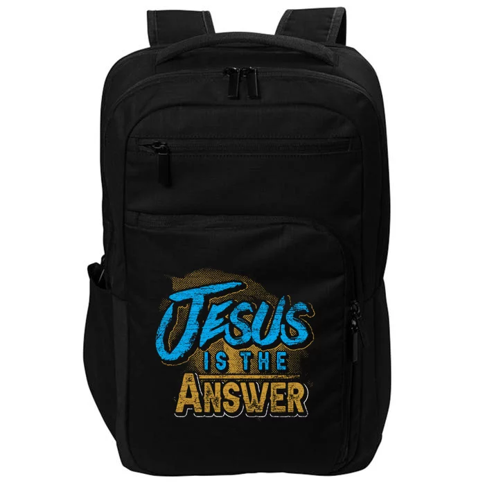 Christianity Jesus Is The Answer Jesus Impact Tech Backpack