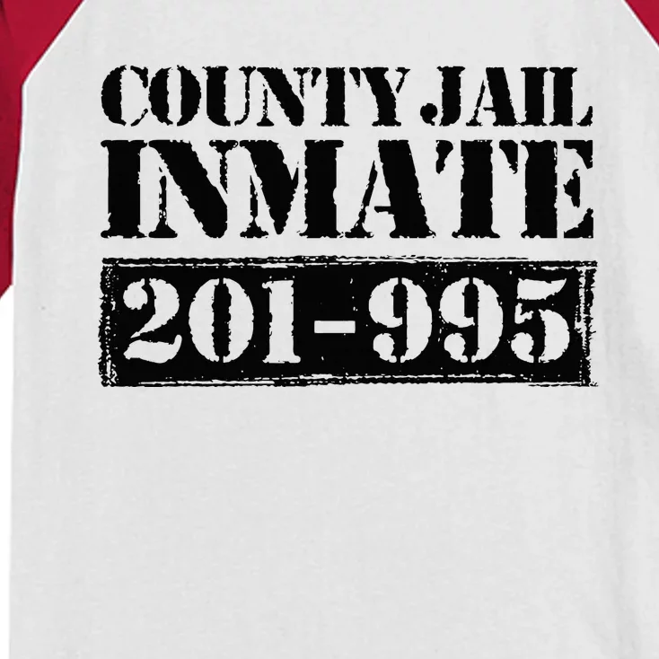 County Jail Inmate Number Halloween Costume Party Kids Colorblock Raglan Jersey