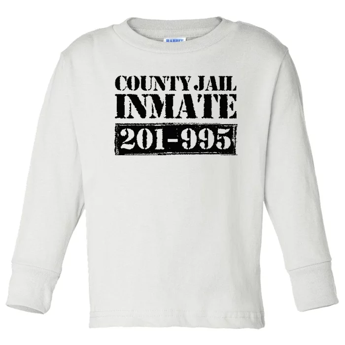 County Jail Inmate Number Halloween Costume Party Toddler Long Sleeve Shirt