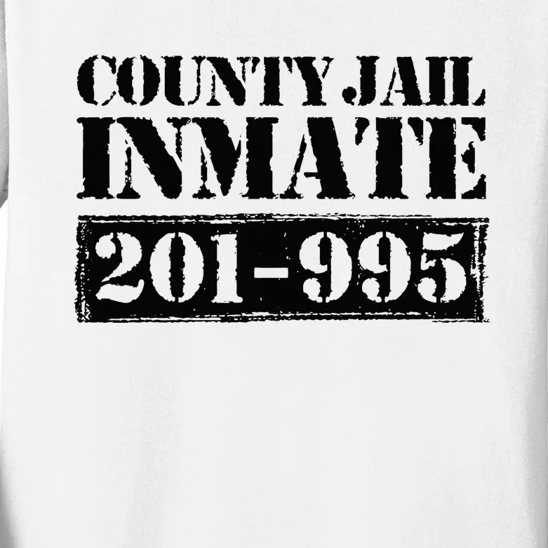 County Jail Inmate Number Halloween Costume Party Kids Long Sleeve Shirt