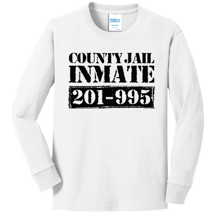 County Jail Inmate Number Halloween Costume Party Kids Long Sleeve Shirt