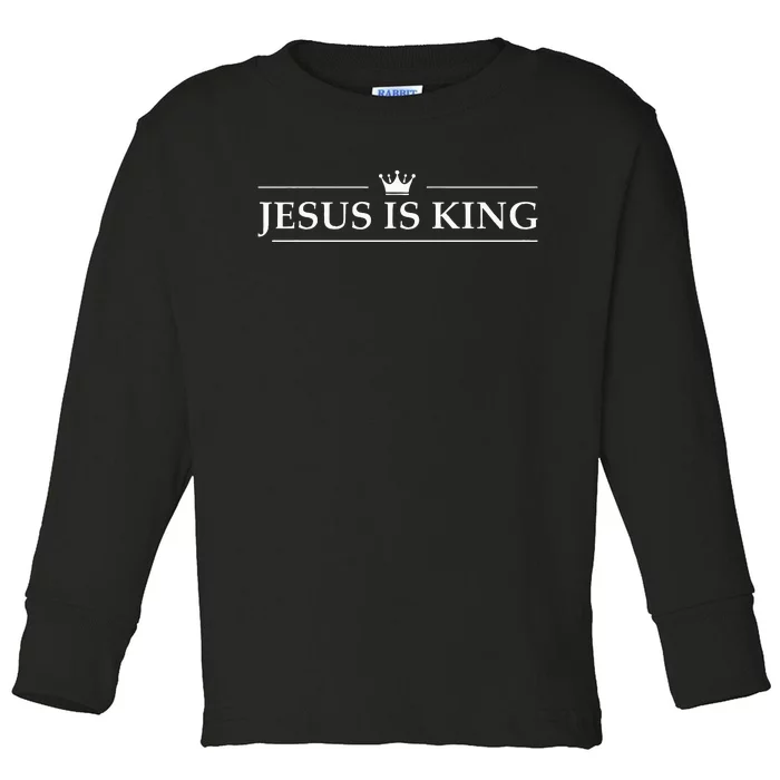 Christian Jesus Is King Design Crown Toddler Long Sleeve Shirt