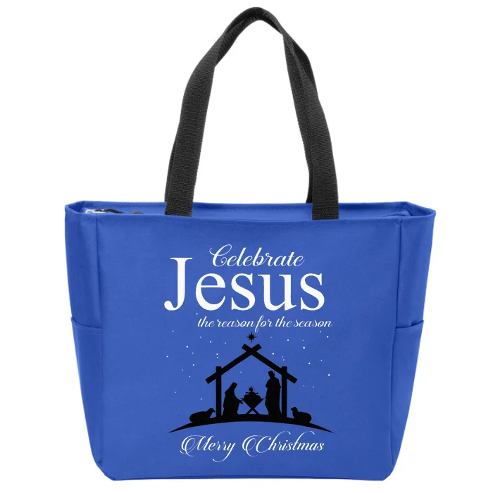 Celebrate Jesus Is The Reason For The Season Christmas Zip Tote Bag