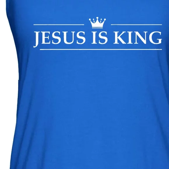 Christian Jesus Is King Design Crown Ladies Essential Flowy Tank