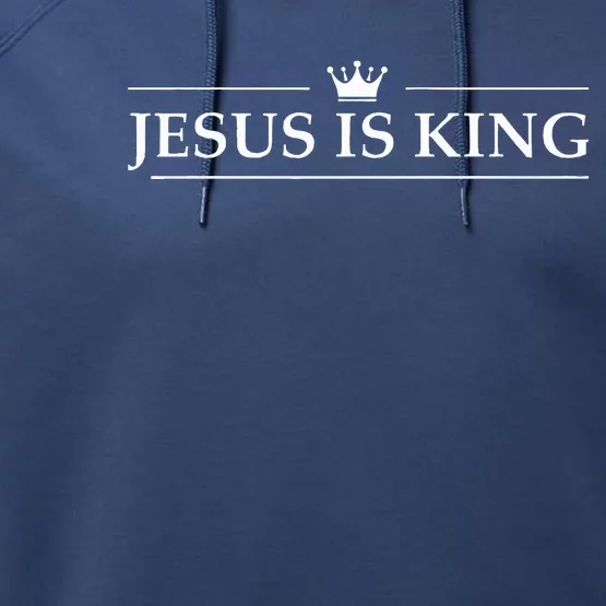 Christian Jesus Is King Design Crown Performance Fleece Hoodie