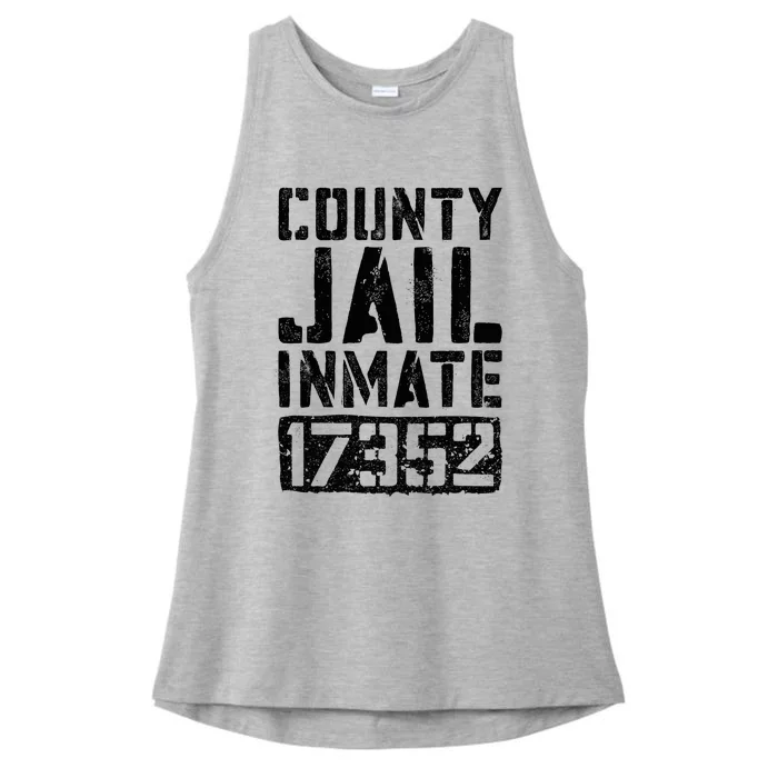 County Jail Inmate Inmate Costume Ladies Tri-Blend Wicking Tank