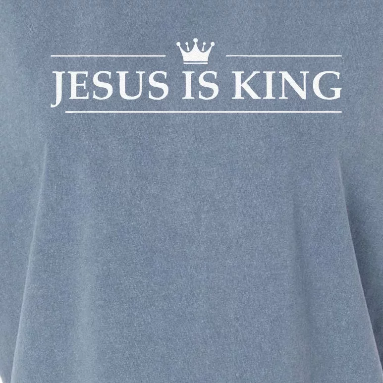 Christian Jesus Is King Design Crown Garment-Dyed Women's Muscle Tee